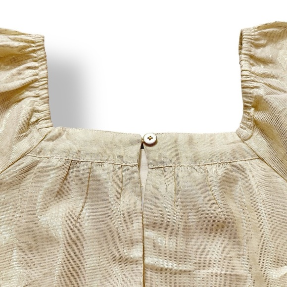 Crewcuts | Pin Tuck Dress in Gold Lamé (10) - Picture 5 of 7